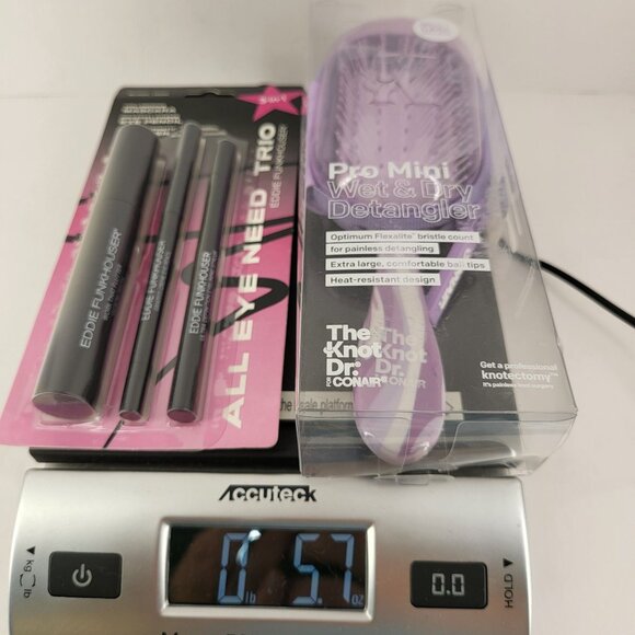 Eddie Funkhouser eyeliner mascara & The Knot Dr. Pro Mini Wet Dry Detangler Brus - Picture 8 of 9